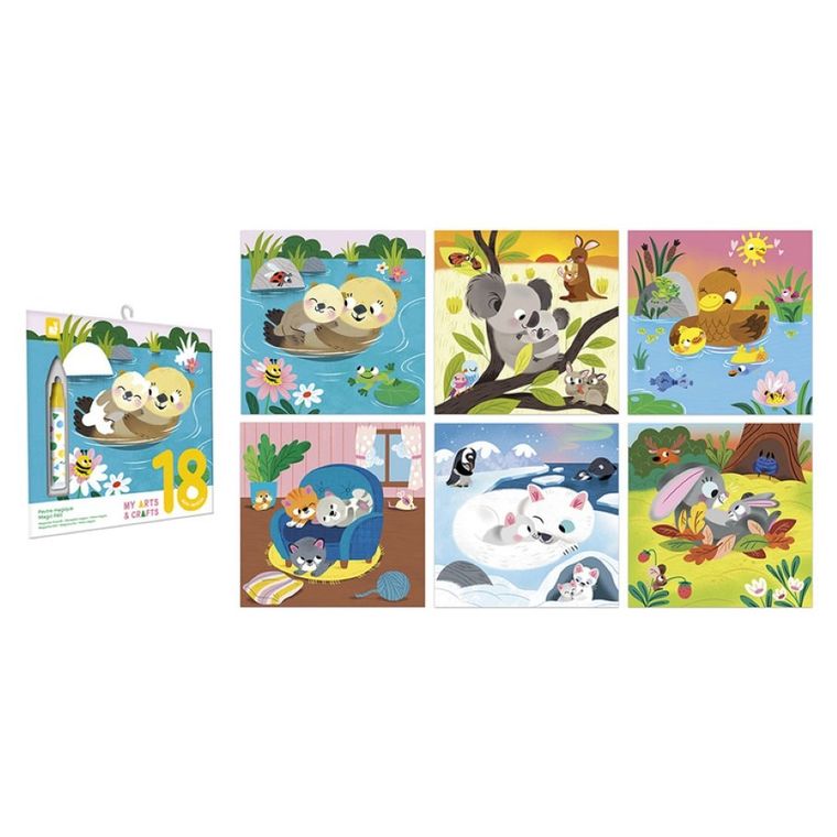 Janod, My arts & crafts, zestaw kreatywny, kolorowanka wodna, urocze zwierzątka