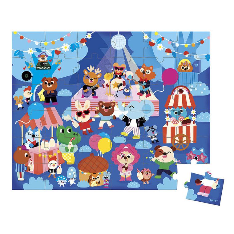 Janod, Przyjęcie, puzzle w walizce, 36 elementów