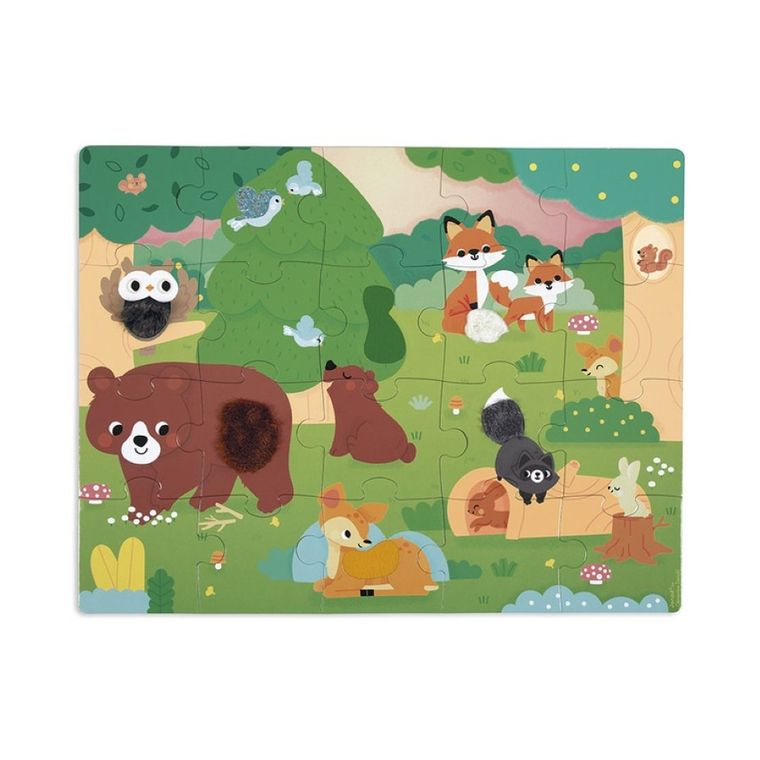 Janod, puzzle sensoryczne, las, 20 elementów
