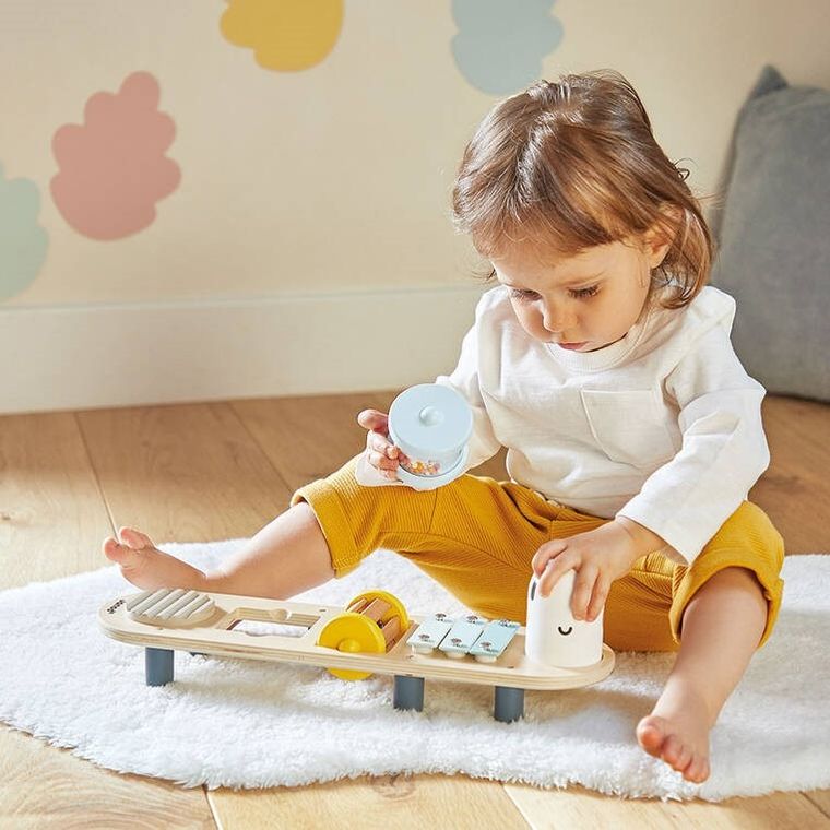 Janod, Sweet Cocoon, Dżdżownica, drewniany muzyczny ministolik, 12 m+