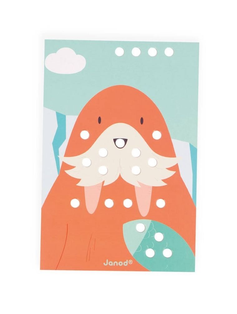 Janod, Układanka drewniana, mozaika, zwierzątka