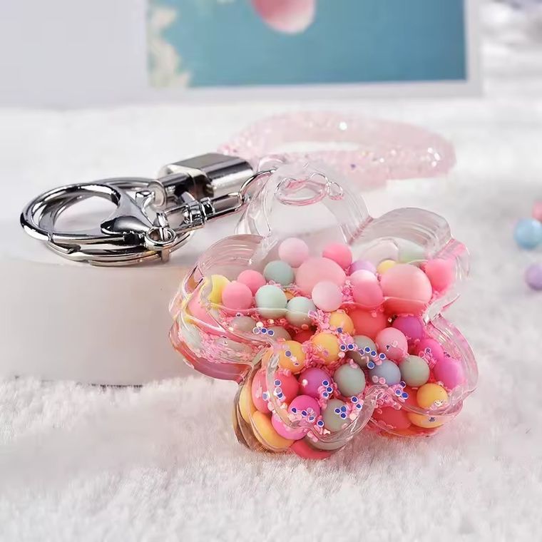 Jawi, brelok, brokatowy kwiatek, 1 szt.