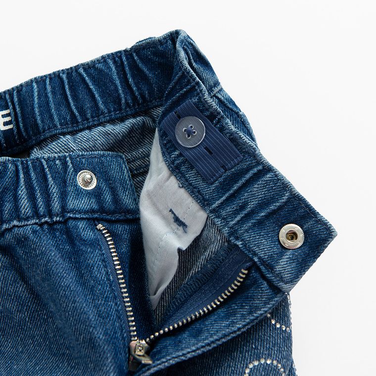 Jeansowe spodnie wide z motylkami Cool Club