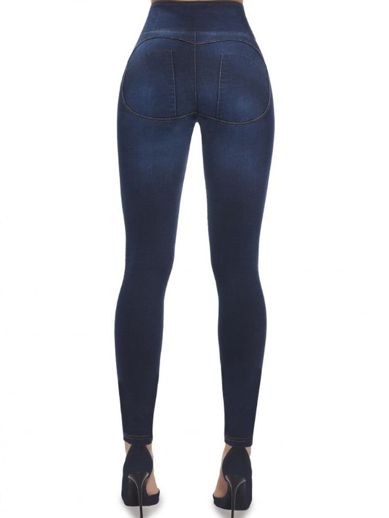 Jegginsy damskie, niebieskie, Bas Bleu