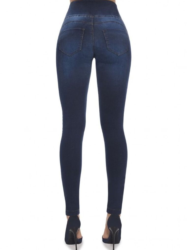 Jegginsy damskie, niebieskie, Bas Bleu