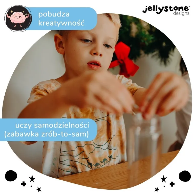Jellystone Designs, butelka sensoryczna DIY, dinozaur