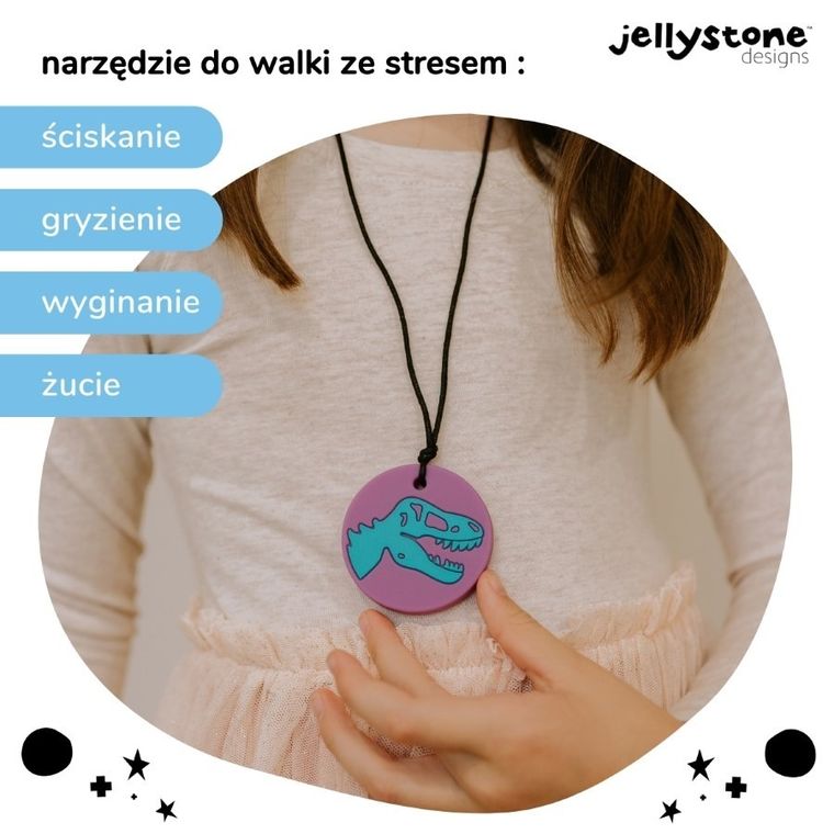 Jellystone Designs, Dinozaur, wisiorek antystresowy, fioletowy