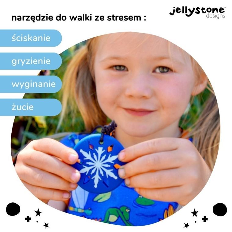 Jellystone Designs, Płatek śniegu, wisiorek antystresowy, granatowy