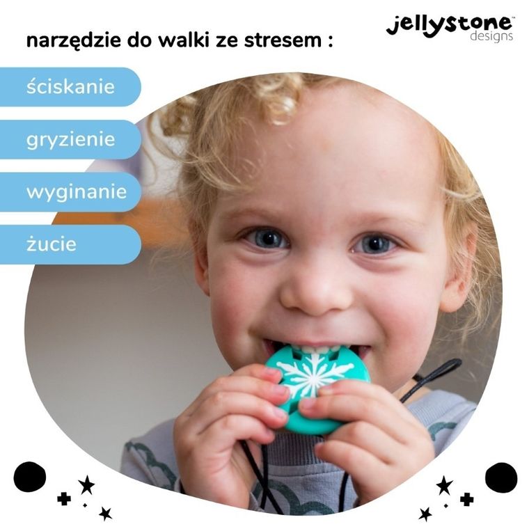 Jellystone Designs, Płatek śniegu, wisiorek antystresowy, turkusowy