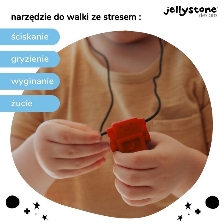 Jellystone Designs, Robot, wisiorek antystresowy, czerwony