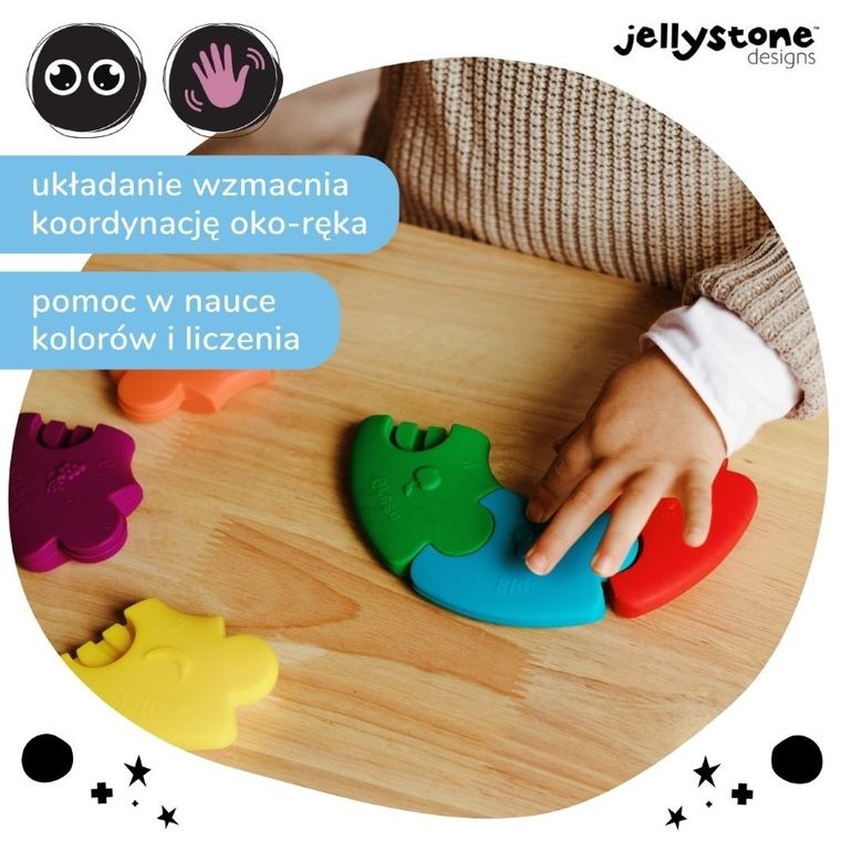 Jellystone, gryzak silikonowy, kolorowe kółko