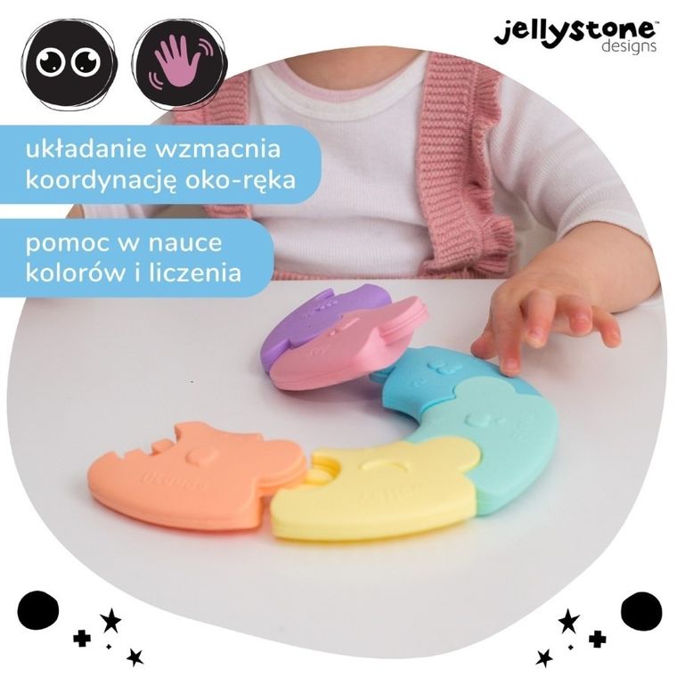 Jellystone, gryzak silikonowy, pastelowe kółko