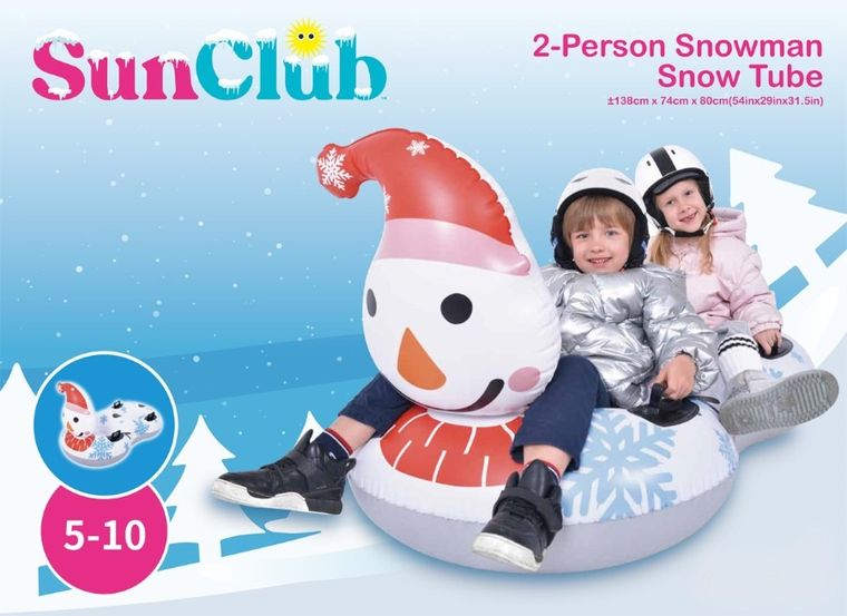 Jilong, ślizg sanki dmuchane 2 osobowe Snowman, 138-74-80 cm