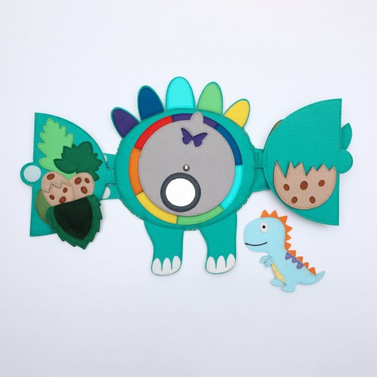 Jolly Designs. Dinozaur. Podróżna książeczka sensoryczno-manipulacyjna