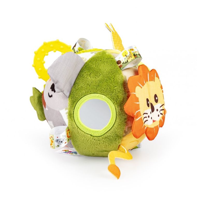 JollyBaby, Dżungla, sensoryczna piłeczka z grzechotką i gryzakiem