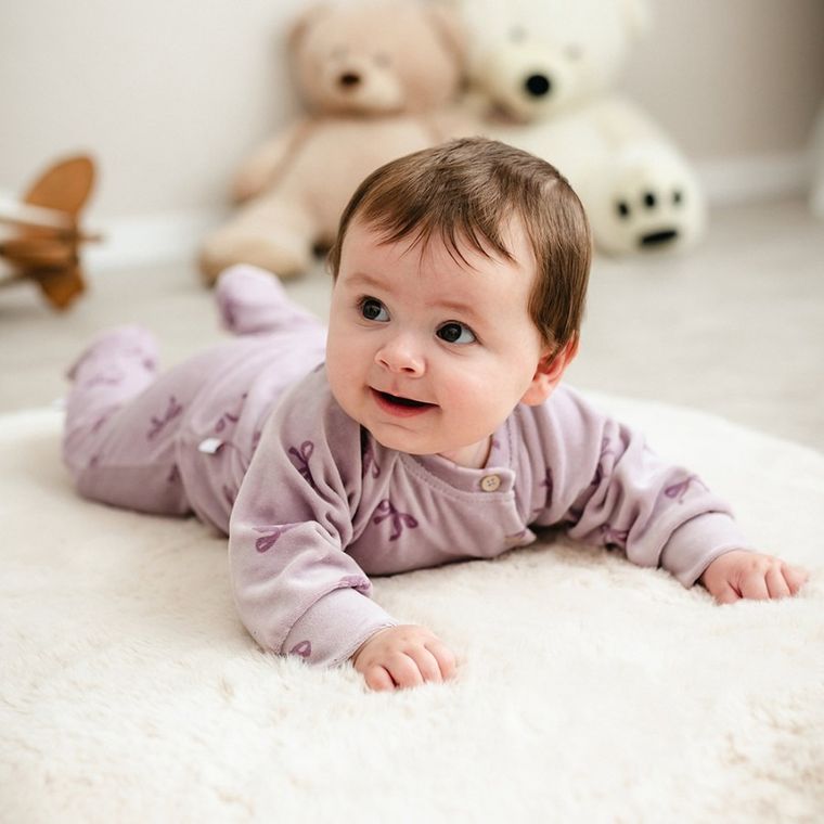 Kaftanik dziewczęcy, welurowy, fioletowy, Eevi