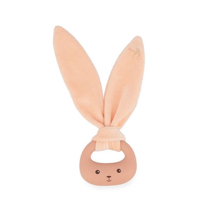 Kaloo, Lapinoo, Królik, zestaw prezentowy 3w1: komforter + gryzak + buciki, brzoskwiniowy