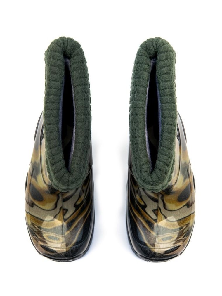 Kalosze chłopięce, ocieplane, brązowe, Stormer Lux Print, Demar