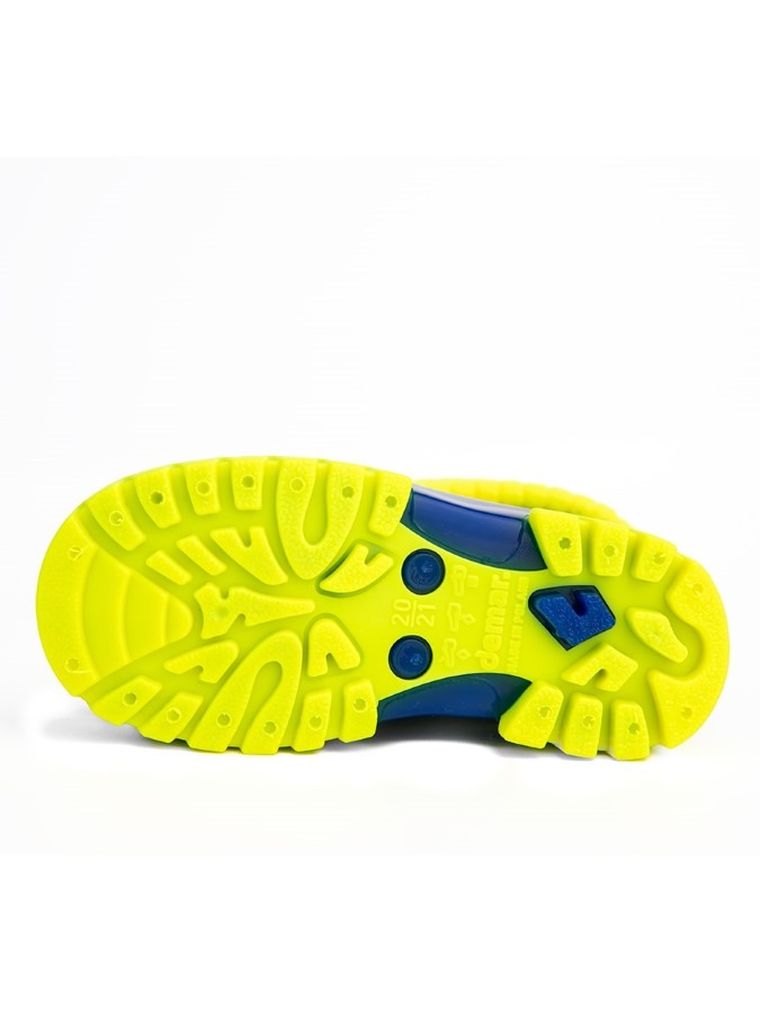 Kalosze dziecięce, ocieplane, granatowo-żółte, Twister Lux Fluo, Demar