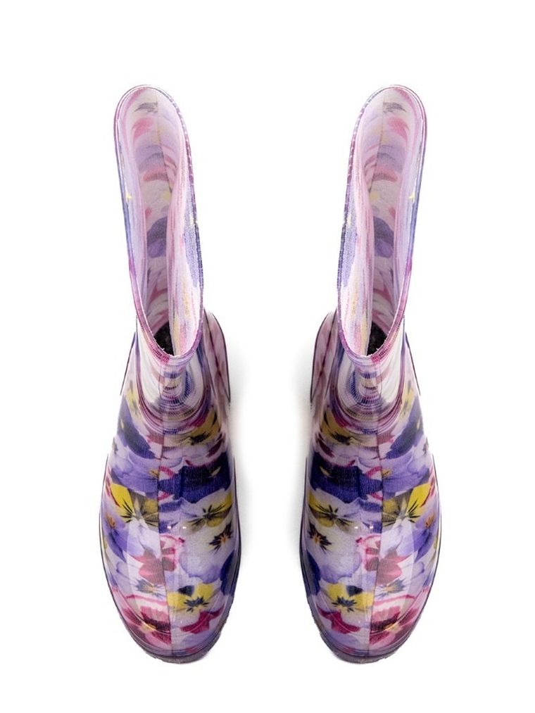 Kalosze dziewczęce, biało-niebieskie, Demar