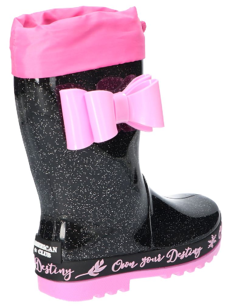 Kalosze dziewczęce, czarne, American Club