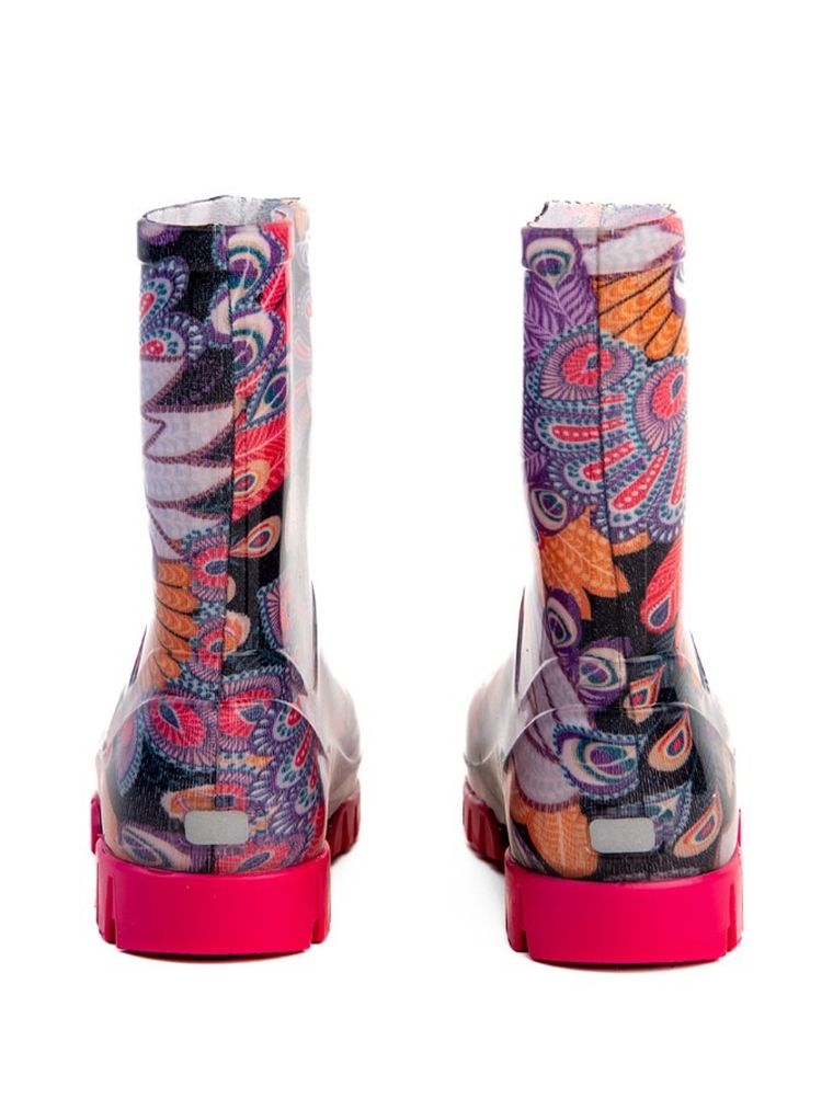 Kalosze dziewczęce, różowo-czarne, Demar