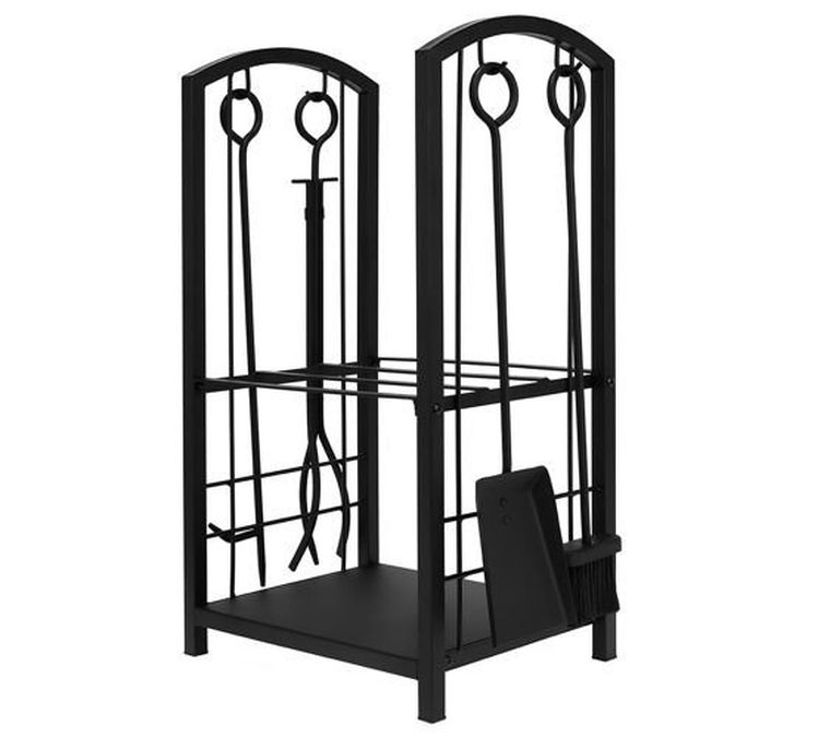 Kaminer, stojak na drewno z przyborami