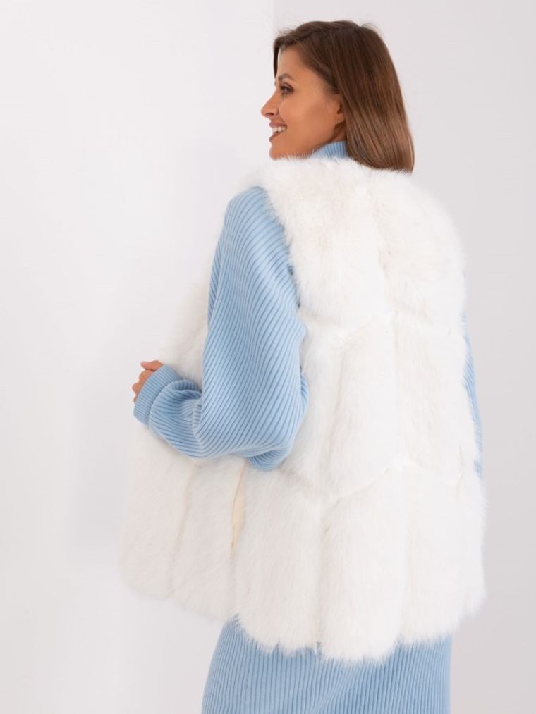 Kamizelka damska, ecru, Italy Moda