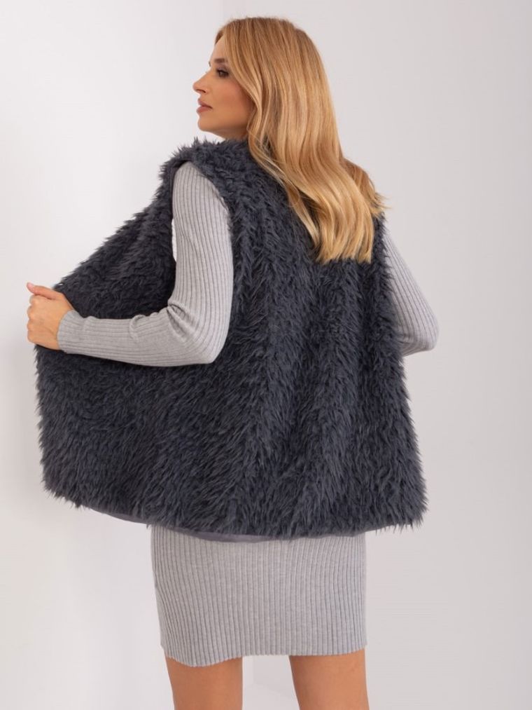 Kamizelka damska, grafitowa, Och Bella