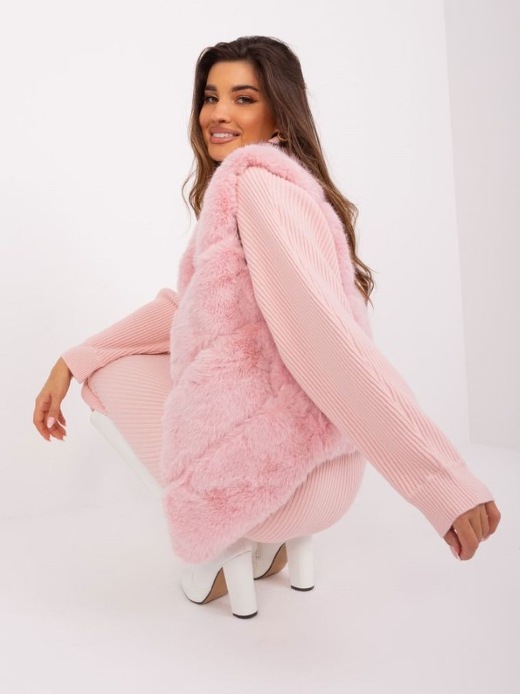 Kamizelka damska, różowa, Italy Moda