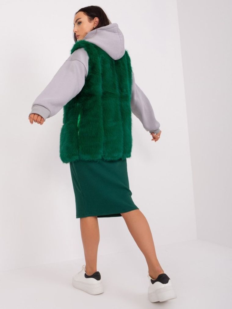 Kamizelka damska, zielona, Italy Moda