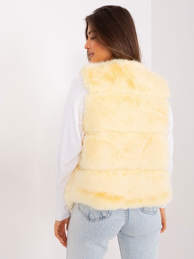 Kamizelka damska, żółta, Italy Moda