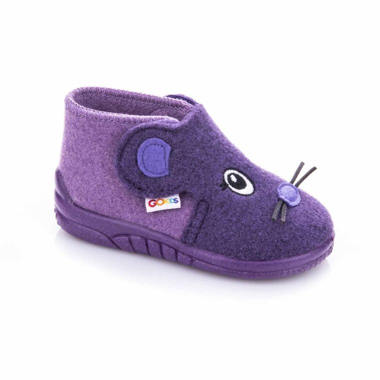 Kapcie dziewczęce, filcowe, fioletowe, GoKids
