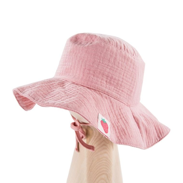 Kapelusz dziewczęcy, wiązany, różowy, Eevi