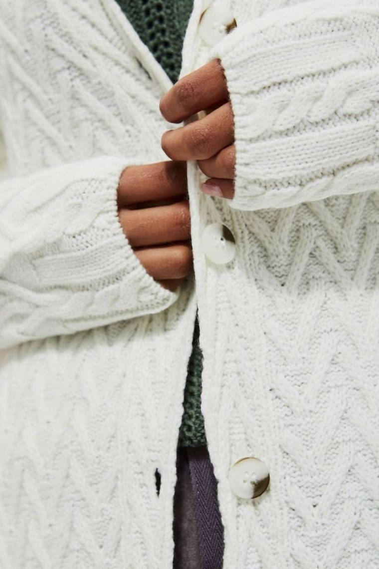 Kardigan damski, biały, Moodo