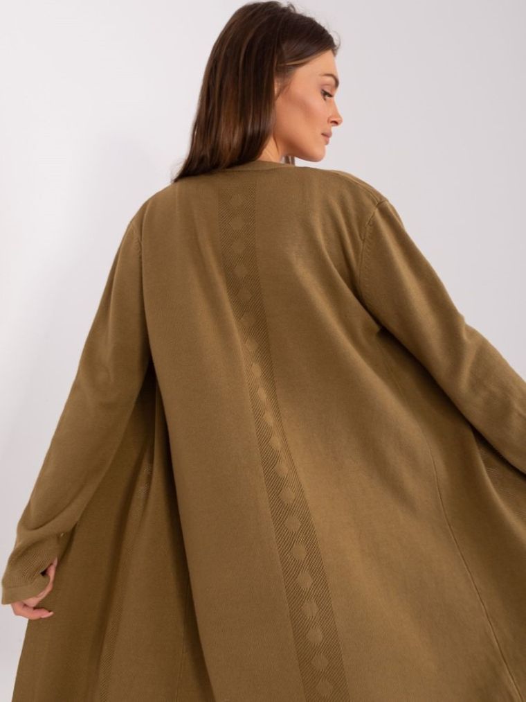 Kardigan damski, khaki, Italy Moda