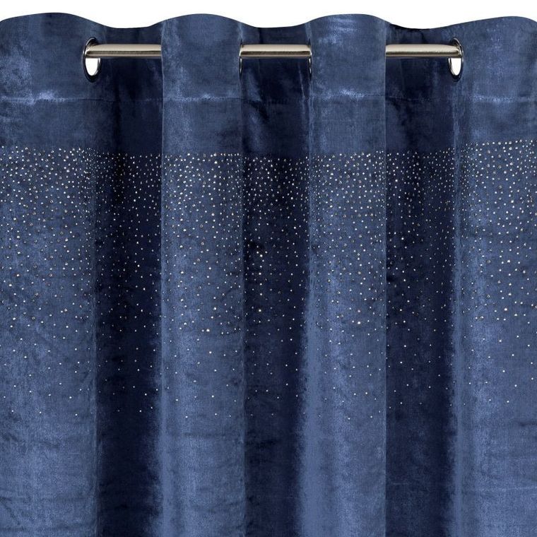 Kasandra, zasłona welwetowa na przelotkach, zdobiona cyrkoniami, 140-250 cm