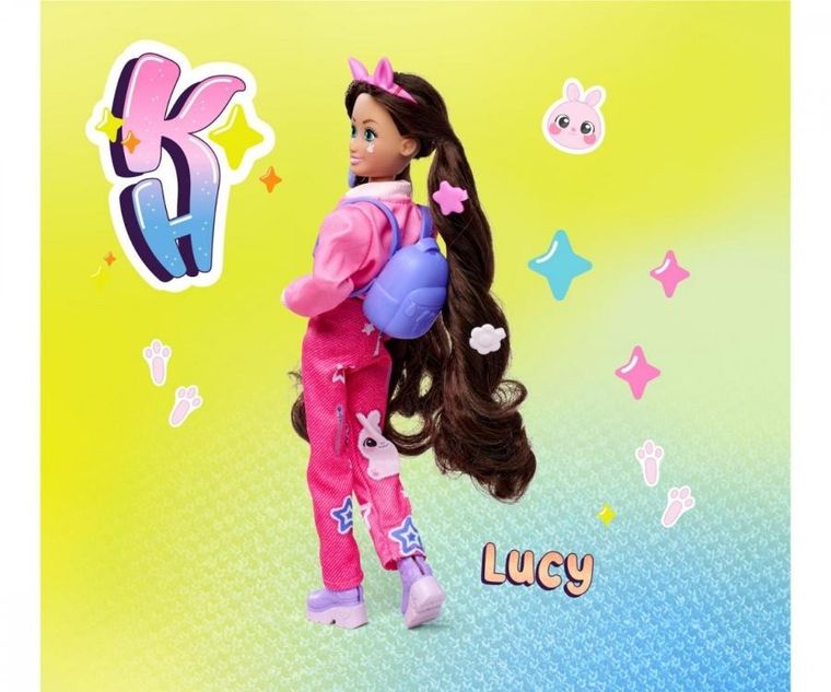 Kawaii Hi, Lucy i Momo, lalka z figurką króliczka, zestaw z akcesoriami