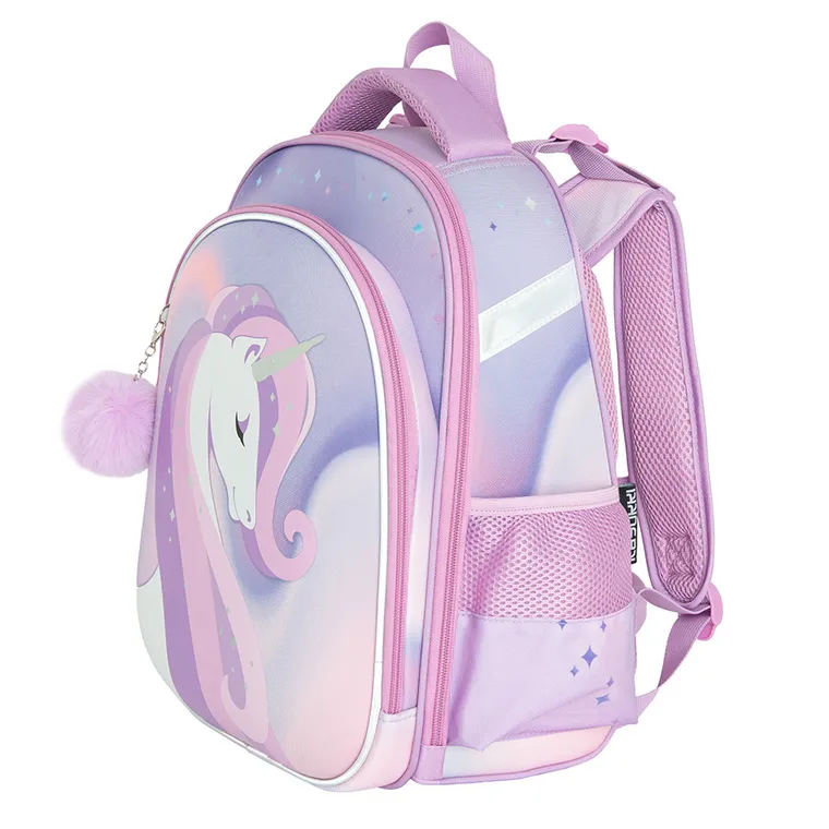 Kayokki, plecak szkolny, 1-komorowy, Jednorożec, fioletowy
