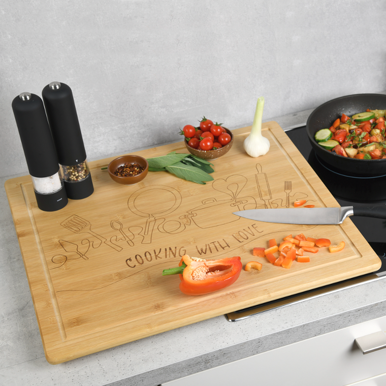 Kesper, płyta ochronna na kuchenkę z bambusa, 56-50 cm