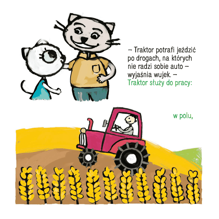 Kicia Kocia na traktorze