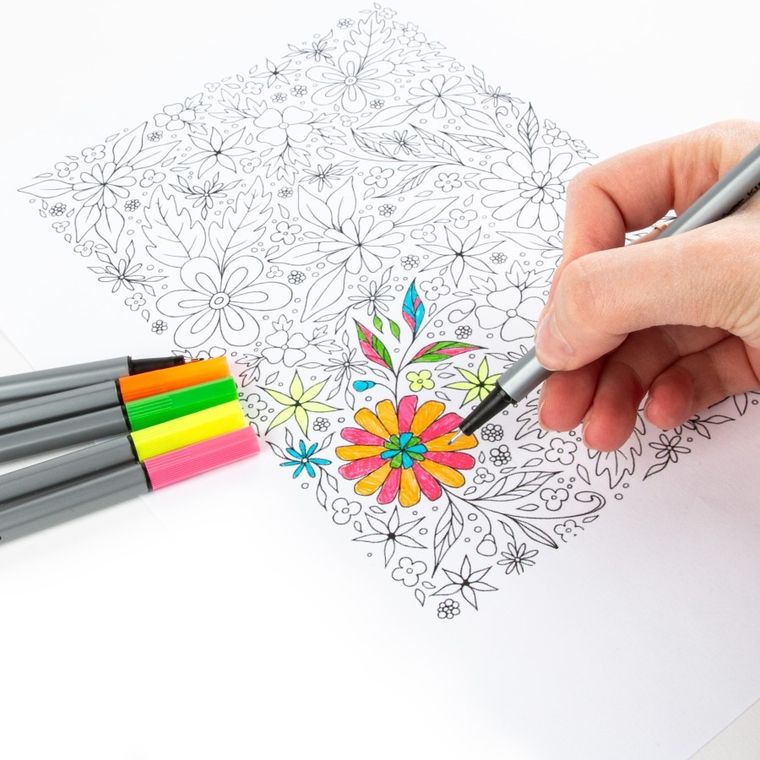 Kidea, cienkopisy, neonowe, 6 kolorów