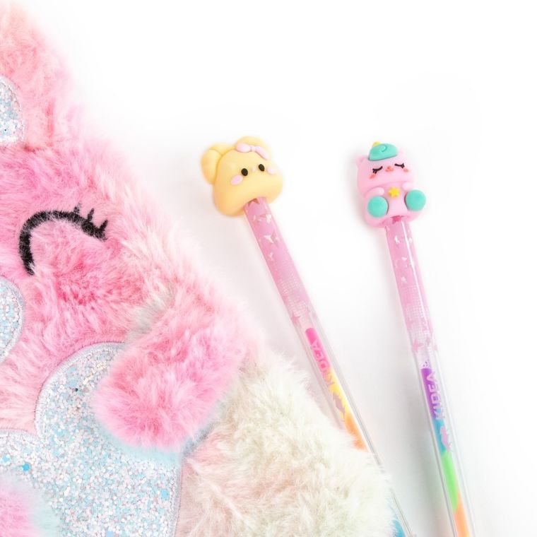 Kidea, długopisy zapachowe, tęczowe, z figurką, 2 szt.