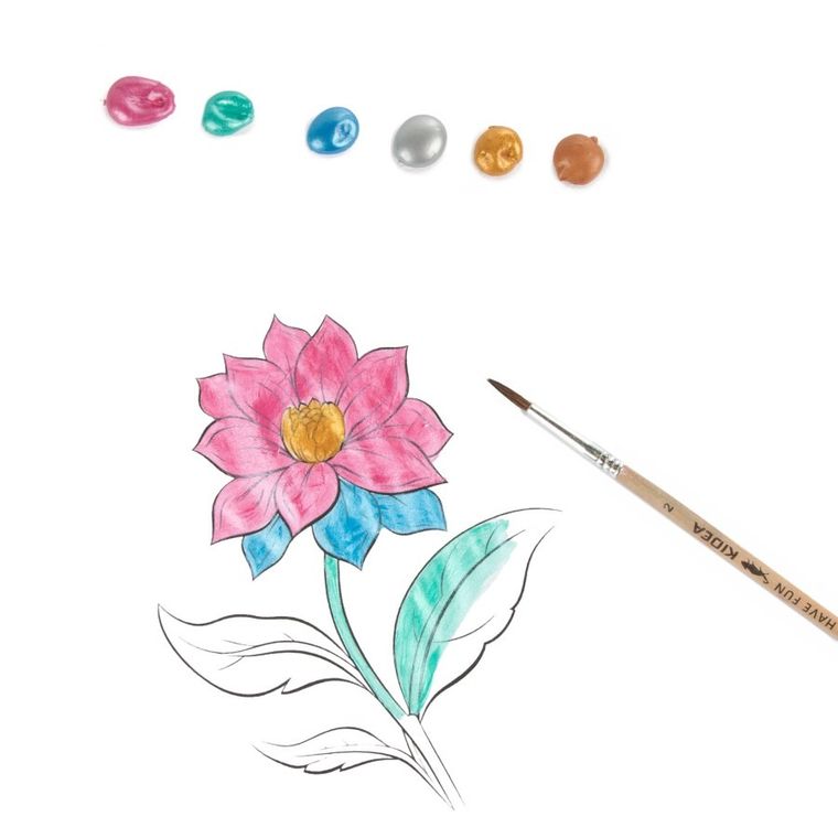 Kidea, farby akrylowe, metaliczne, 12-12ml