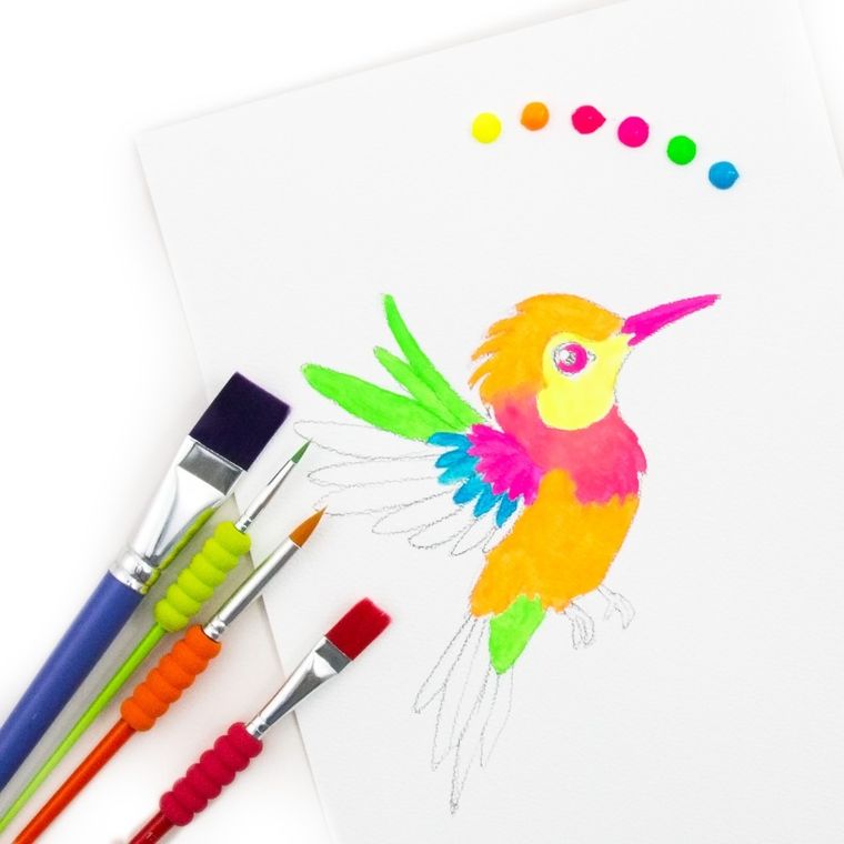 Kidea, farby akrylowe, neonowe, 12-12ml