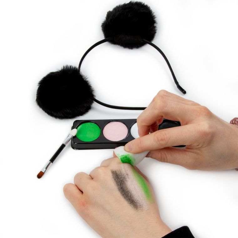 Kidea, farby do twarzy, zestaw z opaską, panda