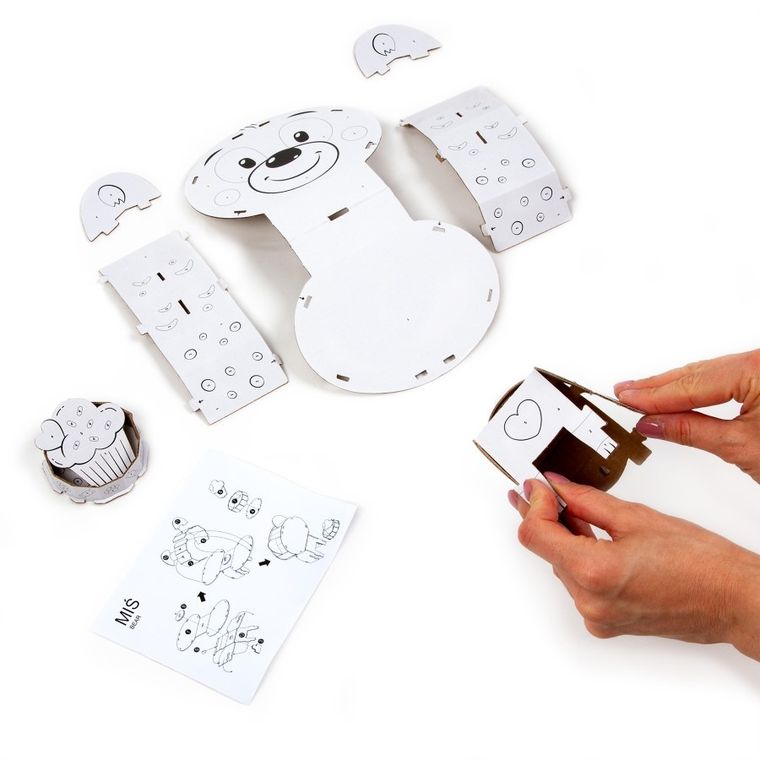 Kidea, figurka 3D, malowanie po numerach, miś