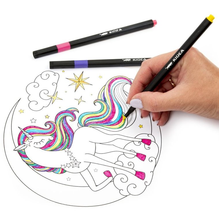 Kidea, flamastry kwadratowe w metalowym pudłeku, 24 kolory