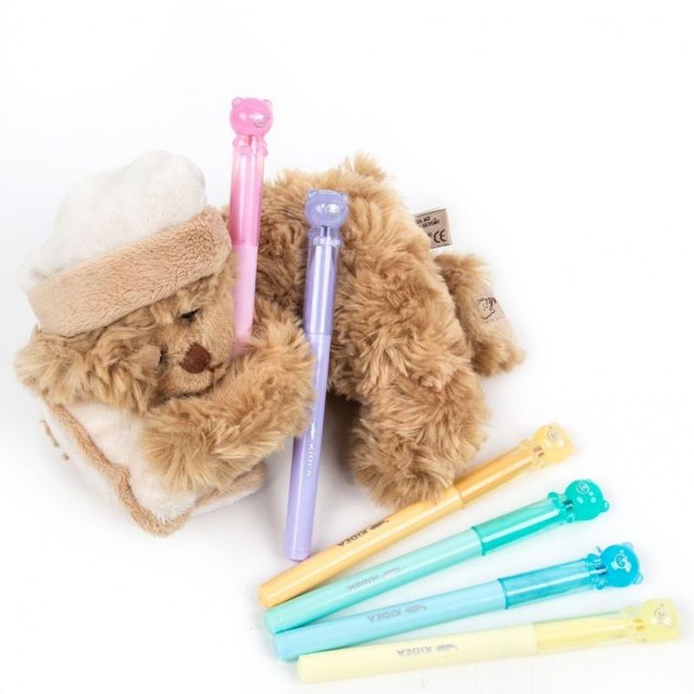 Kidea, flamastry, misie, kremowe, 6 kolorów