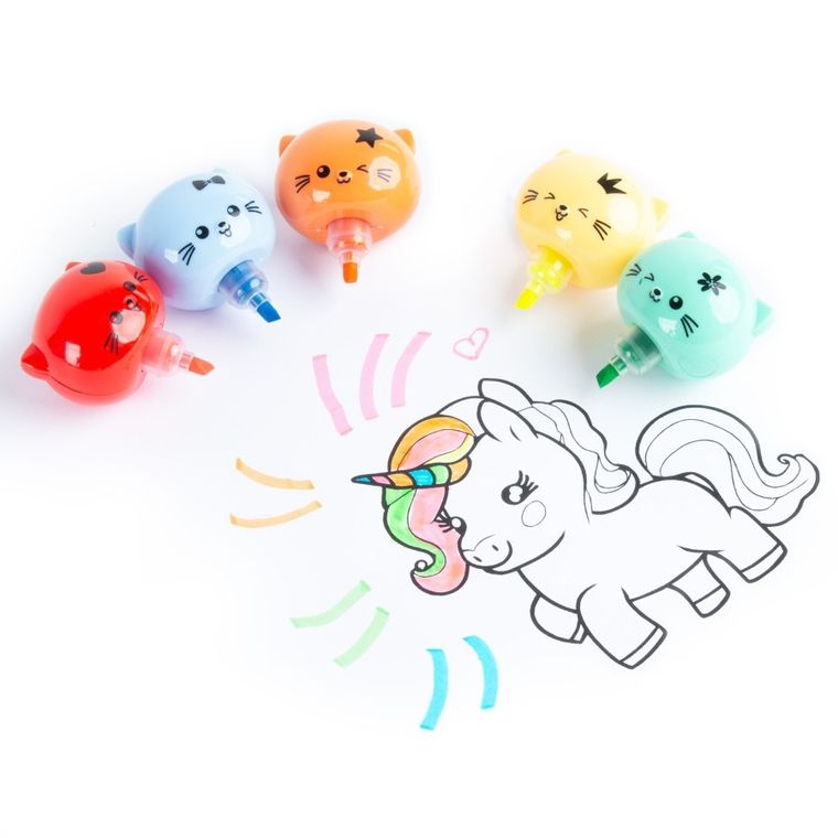 Kidea, flamastry, wieża, kotki, 5 kolorów